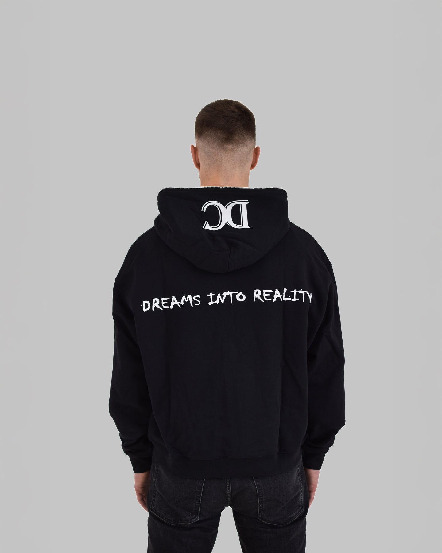 DIR FULL-ZIP HOODIE in BLACK
