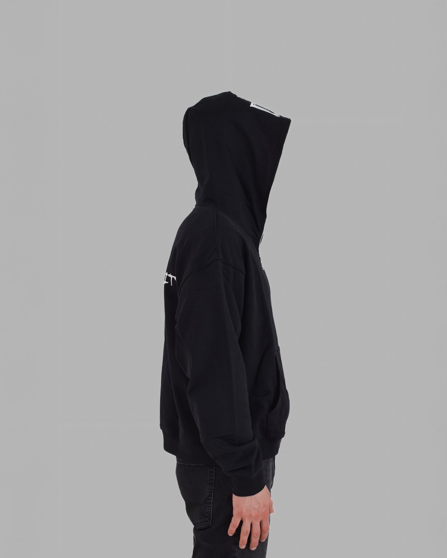DIR FULL-ZIP HOODIE in BLACK