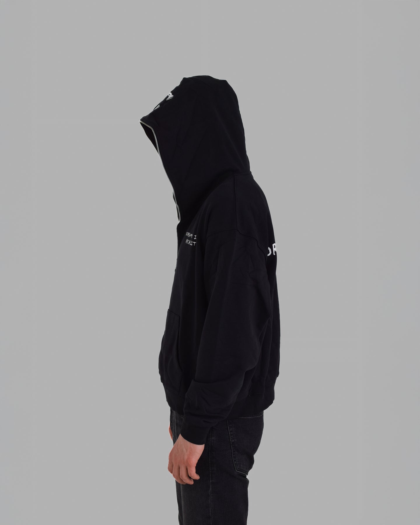DIR FULL-ZIP HOODIE in BLACK