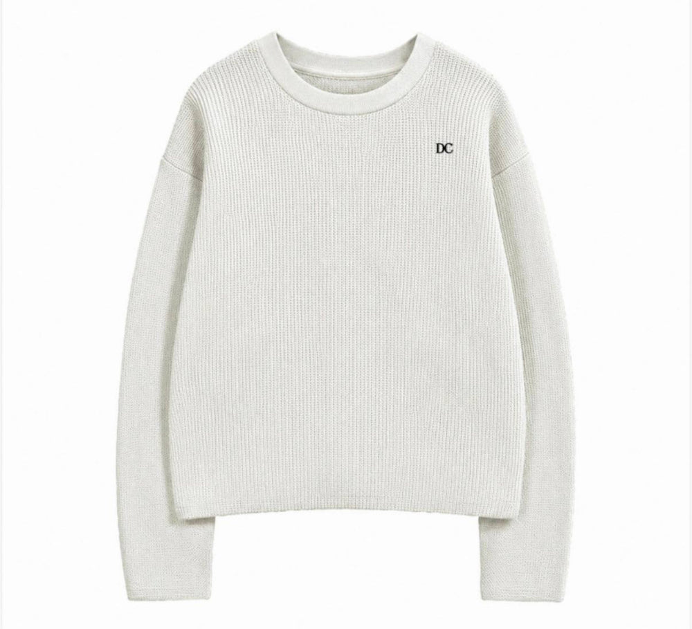 WAFFLE LONGSLEEVE in PEACH WHITE