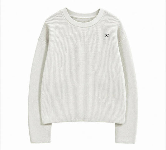 WAFFLE LONGSLEEVE in PEACH WHITE