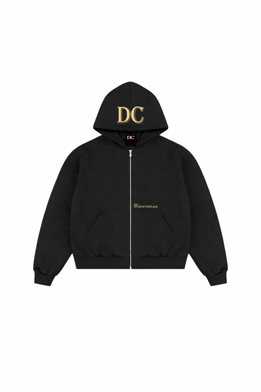 DC ZIP HOODIE in BLACK
